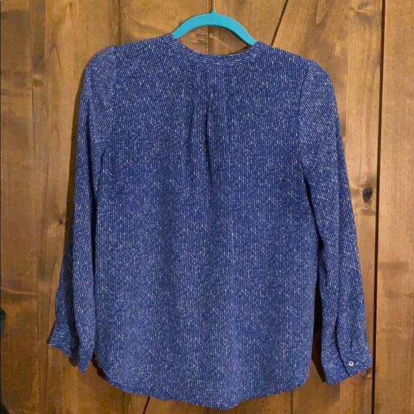 Joie small navy and white print 3/4 blouse! - Picture 2 of 7